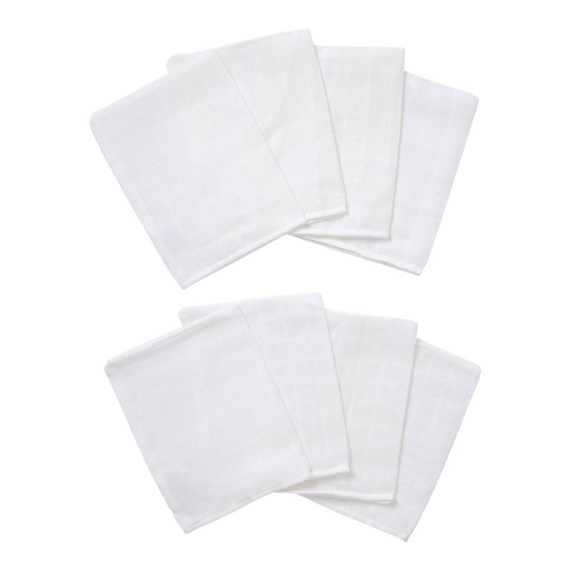 Bornino Lieblinge 8er-Pack Mullwaschlappen 15x20 cm weiss von Bornino