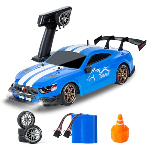 BORSTOYPRO Ferngesteuertes Auto, 1:14 Ferngesteuertes Drift Auto 4WD GT Drifting RC Cars Drifting mit Proportionalgashebel Rennsport Spielzeug für Erwachsene Jungen Kinder (Blau) von BORSTOYPRO