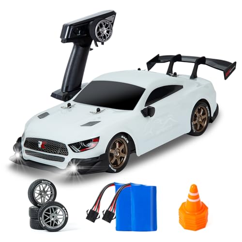 BORSTOYPRO Ferngesteuertes Auto, 1:14 Ferngesteuertes Drift Auto 4WD GT Drifting RC Cars Drifting mit Proportionalgashebel Rennsport Spielzeug für Erwachsene Jungen Kinder (Weiß) von BORSTOYPRO