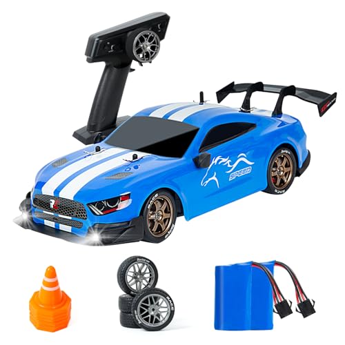 BORSTOYPRO Ferngesteuertes Auto, 1:14 Professionelles Ferngesteuerte Drift Auto mit Proportionaler Lenkung und Gaspedal 4WD GT Drift RC Cars Hobby Klasse Spielzeug für Erwachsene Jungen (Blau) von BORSTOYPRO