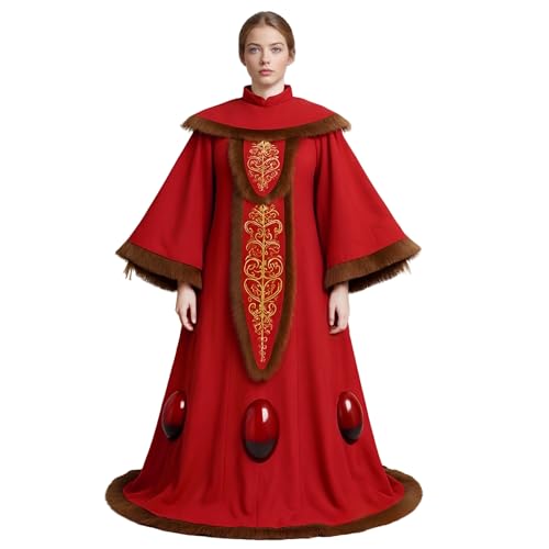 BORYQNHO Padme Amidala Königin Amidala Kostüm, roter Umhang aus Seil, Kostüm-Zubehör für Halloween, Karneval, Comic-Con (Rot, XS) von BORYQNHO
