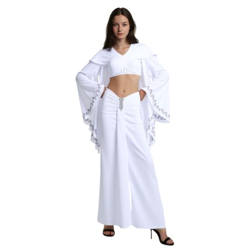 BORYQNHO Padme Amidala Kostüm, weißes langes Kleid, 2-teiliges Kostüm-Outfit mit Umhang mit Kapuze, Halloween-Kostüm, für Damen, Party-Kostüm, Weiß, Größe L BORYQNHO Padme Amidala Kostüm, weißes langes Kleid, 2-teiliges Kostüm-Outfit mit Umhang mit Kapuze, Halloween-Kostüm, für Damen, Party-Kostüm, Weiß, Größe L von BORYQNHO