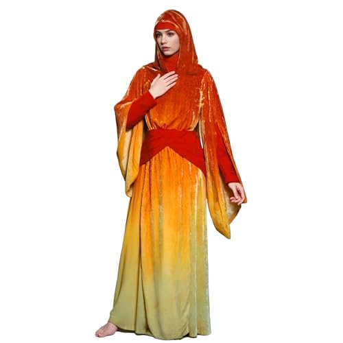 BORYQNHO Padme Cosplay Kostüm, Königin Amidala Kostüm, Hooded Kleid für Halloween Karneval Party (Orange, 2XL) von BORYQNHO