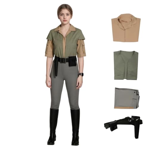 BORYQNHO Prinzessin Leiiia Kostüm für Erwachsene, Padme's Tochter Leiiiia Kostüm, Cosplay, Uni, komplettes Set mit Holster, Damen-Halloween-Kostüme für Party (Grün, L) von BORYQNHO