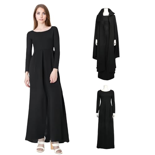 BORYQNHO Prinzessin Leiiia's Kostüm, Leiiia's Organa-Cosplay-Kleid, schwarze Tunika-Seil mit Abendkleid für Halloween, Comic-Con (Schwarz, M) von BORYQNHO