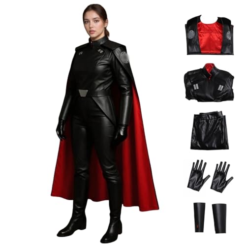BORYQNHO Second Sister Cosplay Kostüm, Trilla Suduri Kostüm Schwarz Krieger Uniform Outfit mit Umhang, Halloween Kostüme Verkleidung für Party Karneval (Schwarz, XXL) von BORYQNHO