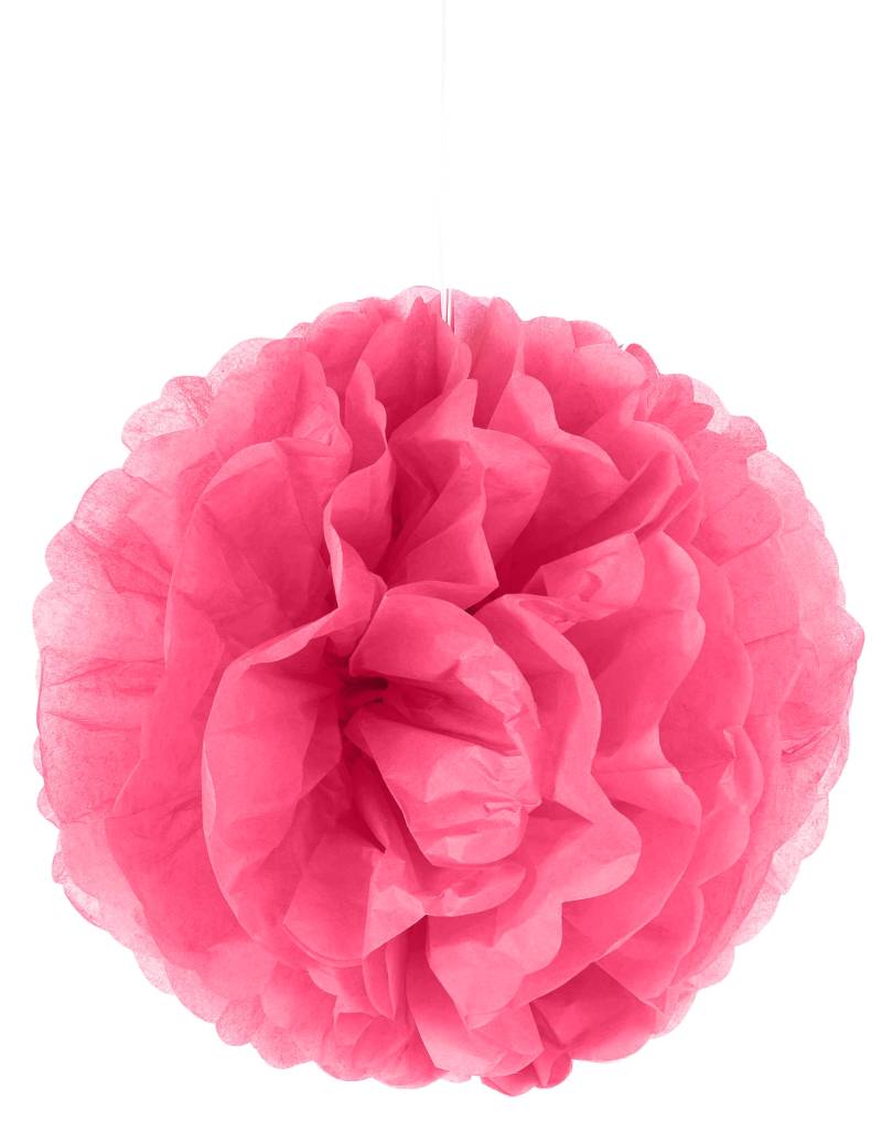 Pompom-Hängedeko Dekoball pink 25cm von PARTYDECO