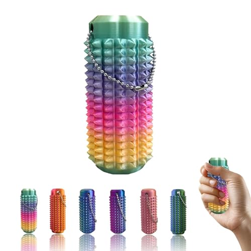 BOSENIYU Hard Spiky Grippe Stim sensorischer Schlüsselanhänger, tragbar, lebendige Farben, Stim-Werkzeug für Angst- und Stressabbau (bunt) von BOSENIYU