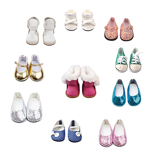 10 Paar 18 Zoll Puppenschuhe, BOSOIRSOU 7cm Stiefel Tanzschuhe Sandalen Freizeitschuhe Segeltuchschuhe Fit für 45cm American Girl Puppe Zubehör 10 Paar 18 Zoll Puppenschuhe, BOSOIRSOU 7cm Stiefel Tanzschuhe Sandalen Freizeitschuhe Segeltuchschuhe Fit für 45cm American Girl Puppe Zubehör von BOSOIRSOU