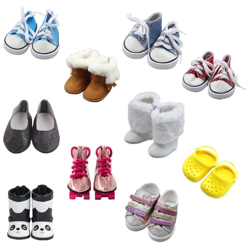 10 Paar 18 Zoll Puppenschuhe, BOSOIRSOU 7cm Stiefel Tanzschuhe Sandalen Freizeitschuhe Segeltuchschuhe Fit für 45cm American Girl Puppe Zubehör 10 Paar 18 Zoll Puppenschuhe, BOSOIRSOU 7cm Stiefel Tanzschuhe Sandalen Freizeitschuhe Segeltuchschuhe Fit für 45cm American Girl Puppe Zubehör von BOSOIRSOU