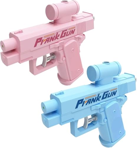 2PC Streich-Wasserpistole, Reverse Spray Streich Klassenkameraden, Zweiwege-Wasserauslass-Design, Prank Water Gun, Lustiges Streichspiel, mit Sprühfunktion von vorne und hinten (1*Rosa+1*Blau) von BOSSETY