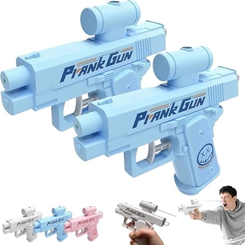 2PC Streich-Wasserpistole, Reverse Spray Streich Klassenkameraden, Zweiwege-Wasserauslass-Design, Prank Water Gun, Lustiges Streichspiel, mit Sprühfunktion von vorne und hinten (2*Blau) von BOSSETY
