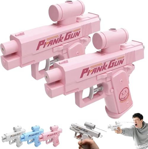 2PC Streich-Wasserpistole, Reverse Spray Streich Klassenkameraden, Zweiwege-Wasserauslass-Design, Prank Water Gun, Lustiges Streichspiel, mit Sprühfunktion von vorne und hinten (2*Rosa) von BOSSETY