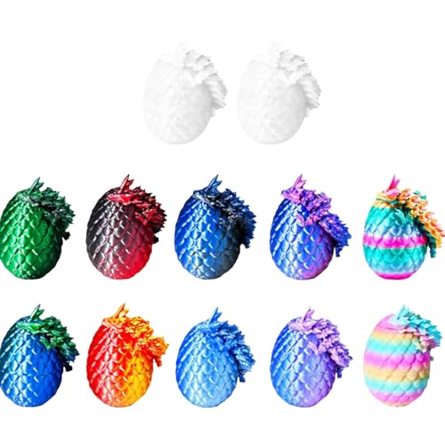 BOSSETY 12PC 3D-Gedruckter Drache mit Drachenei, Ewegliche Gelenke Drache mit Drachenei,Nachtfluoreszierende Farbe, Die Bonbonfarben sind ungleichmäßig,für Easter Weihnachtstag Schreibtisch Dekoration BOSSETY 12PC 3D-Gedruckter Drache mit Drachenei, Ewegliche Gelenke Drache mit Drachenei,Nachtfluoreszierende Farbe, Die Bonbonfarben sind ungleichmäßig,für Easter Weihnachtstag Schreibtisch Dekoration von BOSSETY