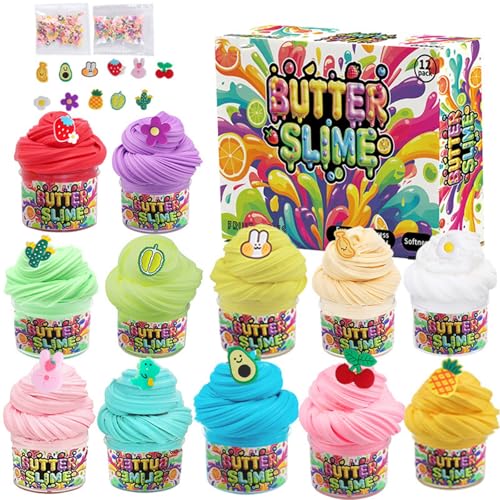 BOSSETY 12PC Butterschlamm, Slime Fluffy,Schleim-Partygeschenke für Kinder,Sensorisches Schleim Spielzeug und EIN Halloween-Geburtstagsgeschenk für Mädchen und Jungen 22x16x5.5cm BOSSETY 12PC Butterschlamm, Slime Fluffy,Schleim-Partygeschenke für Kinder,Sensorisches Schleim Spielzeug und EIN Halloween-Geburtstagsgeschenk für Mädchen und Jungen 22x16x5.5cm von BOSSETY