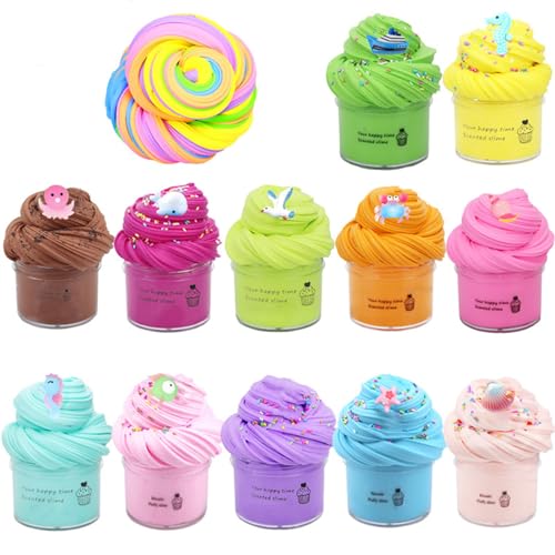 BOSSETY 12PC schleim, Slime Fluffy,Schleim-Partygeschenke für Kinder,Sensorisches Schleim Spielzeug und EIN Halloween-Geburtstagsgeschenk für Mädchen und Jungen 12x9x5cm BOSSETY 12PC schleim, Slime Fluffy,Schleim-Partygeschenke für Kinder,Sensorisches Schleim Spielzeug und EIN Halloween-Geburtstagsgeschenk für Mädchen und Jungen 12x9x5cm von BOSSETY