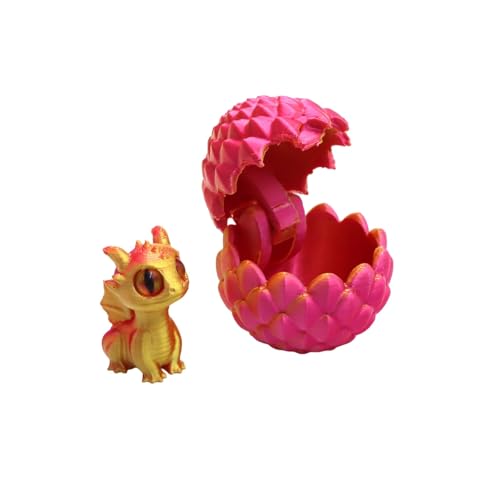 BOSSETY 3D-Gedruckter Drache mit Drachenei, Mystery Dragon Egg Fidget Toys Überraschung, Drachen Spielzeug, für Easter Weihnachtstag Schreibtisch Dekoration (D) von BOSSETY