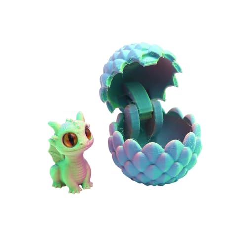 BOSSETY 3D-Gedruckter Drache mit Drachenei, Mystery Dragon Egg Fidget Toys Überraschung, Drachen Spielzeug, für Easter Weihnachtstag Schreibtisch Dekoration (E) von BOSSETY