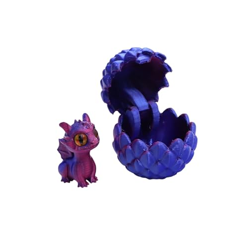 BOSSETY 3D-Gedruckter Drache mit Drachenei, Mystery Dragon Egg Fidget Toys Überraschung, Drachen Spielzeug, für Easter Weihnachtstag Schreibtisch Dekoration (G) von BOSSETY