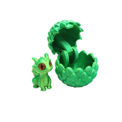 BOSSETY 3D-Gedruckter Drache mit Drachenei, Mystery Dragon Egg Fidget Toys Überraschung, Drachen Spielzeug, für Easter Weihnachtstag Schreibtisch Dekoration (H) von BOSSETY