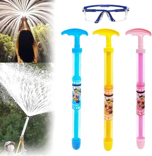 BOSSETY 3PC Feuerwerks Wasserpistole Spielzeug, Sprüheffekt wie EIN Feuerwerk, Feuerwerk Wasserpistole für Paare,Hochdruck Water Squirter Im Feuerwerksstil zum Pool, Party (3PC Blau+Gelb+Rosa) von BOSSETY