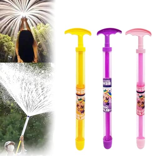 BOSSETY 3PC Feuerwerks Wasserpistole Spielzeug, Sprüheffekt wie EIN Feuerwerk, Feuerwerk Wasserpistole für Paare,Hochdruck Water Squirter Im Feuerwerksstil zum Pool, Party (PC Gelb+Lila+Rosa) von BOSSETY