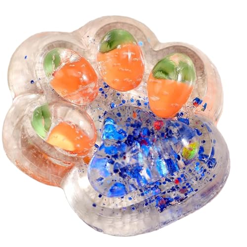 BOSSETY 7*6.5cm Taba Squishy,Cat Paw Squishy, Fufu Squishy,Katzenpfoten Squishy, Süße Katzenpfoten Stressabbau Fidget Toys für Kinder und Erwachsene (Blau) von BOSSETY