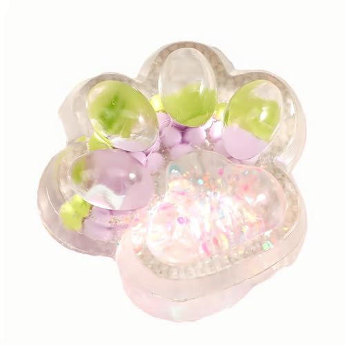 BOSSETY 7*6.5cm Taba Squishy,Cat Paw Squishy, Fufu Squishy,Katzenpfoten Squishy, Süße Katzenpfoten Stressabbau Fidget Toys für Kinder und Erwachsene (Lila) von BOSSETY