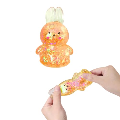BOSSETY Antistressball, Orange Kaninchen-Quetsch-Dekompressionsspielzeug, Spielzeug Squeeze, Taba Squishy, Stressabbau Fidget Toys für Kinder und Erwachsene, Fufu Squishy, für Mädchen und Jungen 17cm BOSSETY Antistressball, Orange Kaninchen-Quetsch-Dekompressionsspielzeug, Spielzeug Squeeze, Taba Squishy, Stressabbau Fidget Toys für Kinder und Erwachsene, Fufu Squishy, für Mädchen und Jungen 17cm von BOSSETY