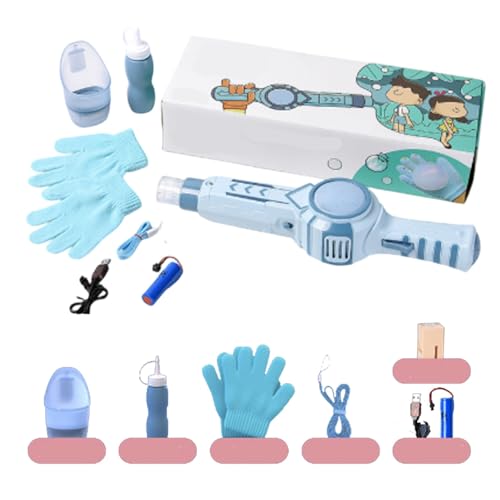 BOSSETY Bunte Rauchblasen Maschine, Seifenblasenmaschine Kinder, Magische Interaktive Nebelblasen-Maschinen für Party, Bunte Elastische Seifenblasen mit elastischem Raucheffekt (Blau) von BOSSETY