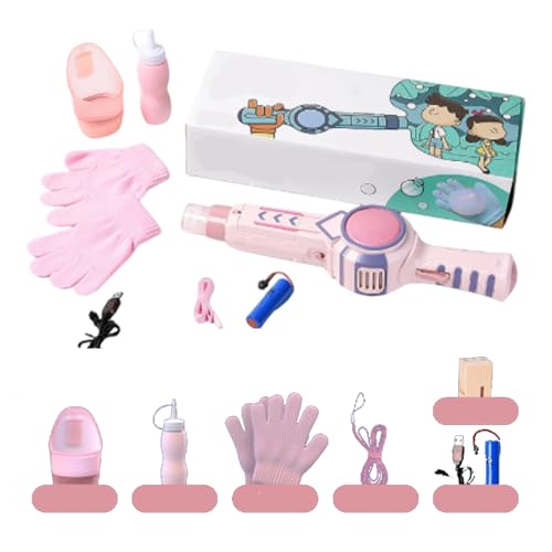BOSSETY Bunte Rauchblasen Maschine, Seifenblasenmaschine Kinder, Magische Interaktive Nebelblasen-Maschinen für Party, Bunte Elastische Seifenblasen mit elastischem Raucheffekt (Rosa) von BOSSETY