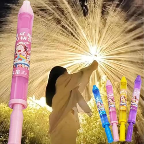 BOSSETY Feuerwerks Wasserpistole 43cm, Sprüheffekt wie EIN Feuerwerk, Feuerwerk Wasserpistole für Paare,Hochdruck Water Squirter Im Feuerwerksstil zum Pool, Party, Garten (Rosa) von BOSSETY