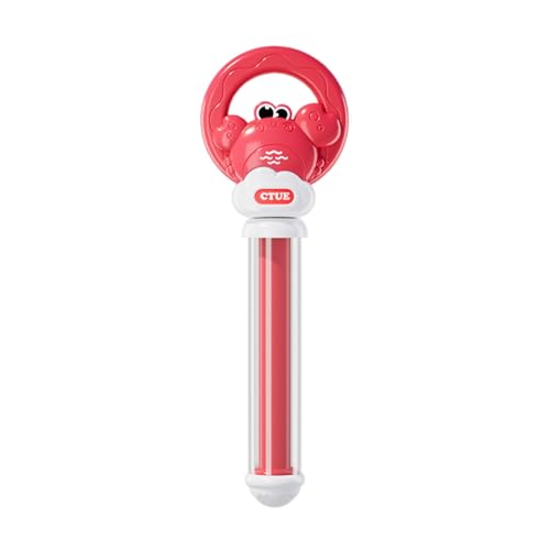 BOSSETY Feuerwerks Wasserpistole Mit Zugring 35cm, Sprüheffekt wie EIN Feuerwerk, Ausziehbare Hochdruck Wasserpistole Kinder zum Pool, Party, Garten, Schwimmbad, Strand (Rot) von BOSSETY