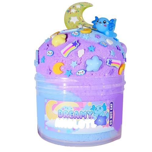 BOSSETY Fluffy Slime, 6.5cm Mond Gebürsteter Ton Blau Lila Schleim, Schleim Partygeschenke für Kinder, Sensorisches Spielzeug, EIN Geburtstagsgeschenk für Mädchen und Jungen im Alter von 6–12 Jahren von BOSSETY