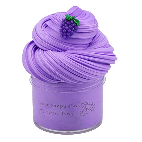 BOSSETY Fluffy Slime,70ml Fruchtschleim 50g, Schleim Partygeschenke für Kinder,Sensorisches Schleim Spielzeug,EIN Geburtstagsgeschenk für Mädchen und Jungen im Alter von 8–12 Jahren (Lila) von BOSSETY