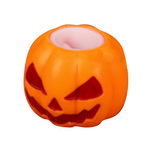 BOSSETY Halloween Kürbis Geist Taba Squishy Stressabbau Spielzeug, Kneifen Sie es und EIN Geist springt heraus, Antistressball, Fufu Squishy, Halloween Deko Fidget Toys für Kinder (Weiß) von BOSSETY