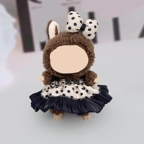 BOSSETY Labu Puppenkleidung für 17cm Labu Puppe, Gepunkteter Rock und Schleife, Passende Kleidung für die Plüsch Toy, Labu Kleidung Set für 17cm Puppe, Geeignet zum Fotografieren und Sammeln (Weiß) BOSSETY Labu Puppenkleidung für 17cm Labu Puppe, Gepunkteter Rock und Schleife, Passende Kleidung für die Plüsch Toy, Labu Kleidung Set für 17cm Puppe, Geeignet zum Fotografieren und Sammeln (Weiß) von BOSSETY