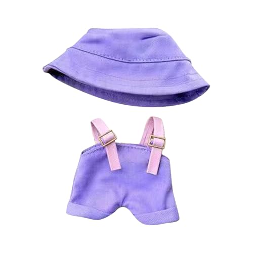 BOSSETY Labu Puppenkleidung für 17cm Labu Puppe, Passende Kleidung für die Plüsch Toy, Labu Kleidung Set für 17cm Puppe, Geeignet zum Fotografieren und Sammeln, Modetrends Spielzeug (Hellviolett) von BOSSETY