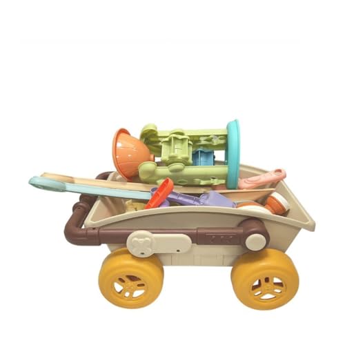 BOSSETY Sandspielzeug Kinder, Sandförmchen Sandschaufel Kinder, Buddelzeug, Schlossgebäude, Werkzeuge zum BAU von Burgen, Reise Sandspielzeug mit Faltbarer Eimer (B) von BOSSETY