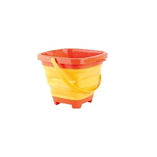 BOSSETY Sanspielzeugset, mit 1 Tragbare und leichte Faltbare Strandeimer, Hochwertig und langlebig, kann in einen Koffer oder Rucksack gesteckt Werden, für Kinder Jungen Mädchen 20 * 11 * 17cm (Gelb) von BOSSETY
