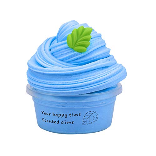 BOSSETY Slime Fluffy,60ML Fruchtschleim, Schleim-Partygeschenke für Kinder, Sensorisches Schleim Spielzeug und EIN Halloween-Geburtstagsgeschenk für Mädchen und Jungen (Blau) von BOSSETY
