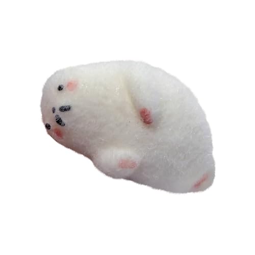 BOSSETY Taba Squishy, 13cm Süßes Robbe Seelöwe Quetschspielzeug zum Stressabbau, Antistressball, Fufu Squishy, Stressabbau Fidget Toys für Kinder und Erwachsene, Sensorisches Spielzeug (Weiß) von BOSSETY