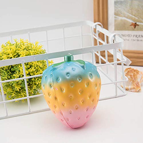 BOSSETY Taba Squishy, 1PC Erdbeere beruhigender Stressball, antistressball, Fufu Squishy, Stressabbau Fidget Toys für Kinder und Erwachsene 12×9×9cm (Gemischte Farben) von BOSSETY