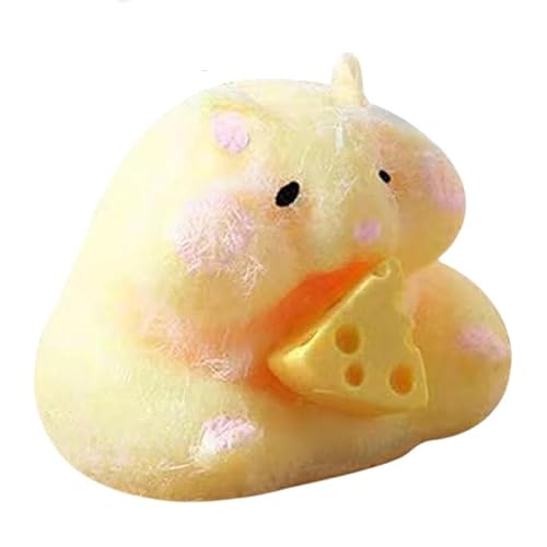 BOSSETY Taba Squishy, Süßes Hamster-Quetschspielzeug zum Stressabbau, Antistressball, Fufu Squishy, Stressabbau Fidget Toys für Kinder und Erwachsene, Sensorisches Spielzeug 6*5cm (Gelb) von BOSSETY