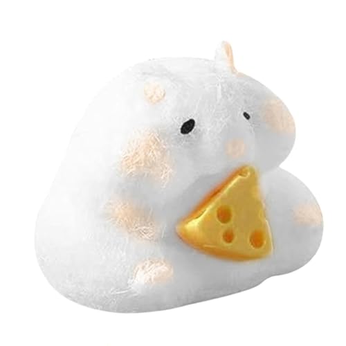 BOSSETY Taba Squishy, Süßes Hamster-Quetschspielzeug zum Stressabbau, Antistressball, Fufu Squishy, Stressabbau Fidget Toys für Kinder und Erwachsene, Sensorisches Spielzeug 6*5cm (Weiß) von BOSSETY