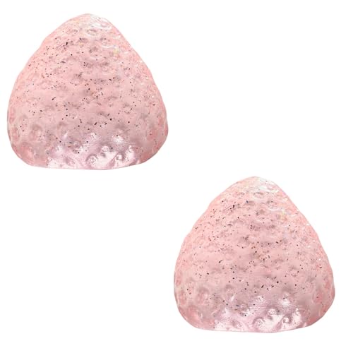 BOSSETY Taba Squishy,Erdbeer Squeeze Spielzeug,antistressball, Fufu Squishy,Stressabbau Fidget Toys für Kinder und Erwachsene 6.5cm (Beige 2PC) von BOSSETY