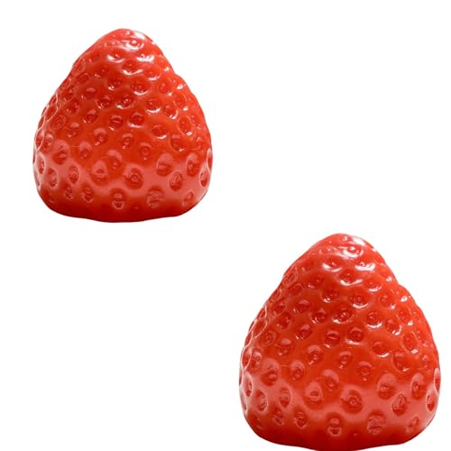 BOSSETY Taba Squishy,Erdbeer Squeeze Spielzeug,antistressball, Fufu Squishy,Stressabbau Fidget Toys für Kinder und Erwachsene 6.5cm (Rot 2PC) von BOSSETY
