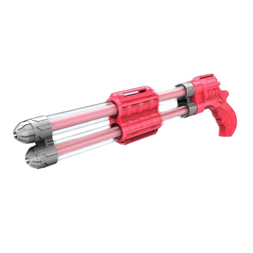BOSSETY Wasserpistole Kinder, 61cm Wasserpistolen mit großer Reichweite von 20 bis 32 Fuß, Ausziehbare Wasserpistole mit großer Kapazität, für Garten, Schwimmbad, Strand, Mitgebsel (Rot) von BOSSETY