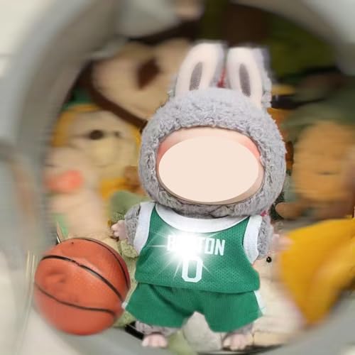 Bekleidungs Set für La-Puppen 17cm Puppen Basketball Fußball Trikots, Passende Kleidung für die Plüsch Toy, Sommer Puppe Kleidung für Fußball Fans (Grün) von BOSSETY
