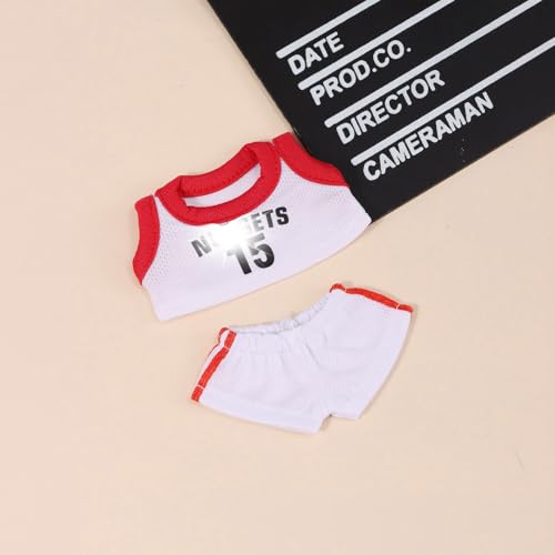 Bekleidungs Set für La-Puppen 17cm Puppen Basketball Fußball Trikots, Passende Kleidung für die Plüsch Toy, Sommer Puppe Kleidung für Fußball Fans (Weiß) von BOSSETY